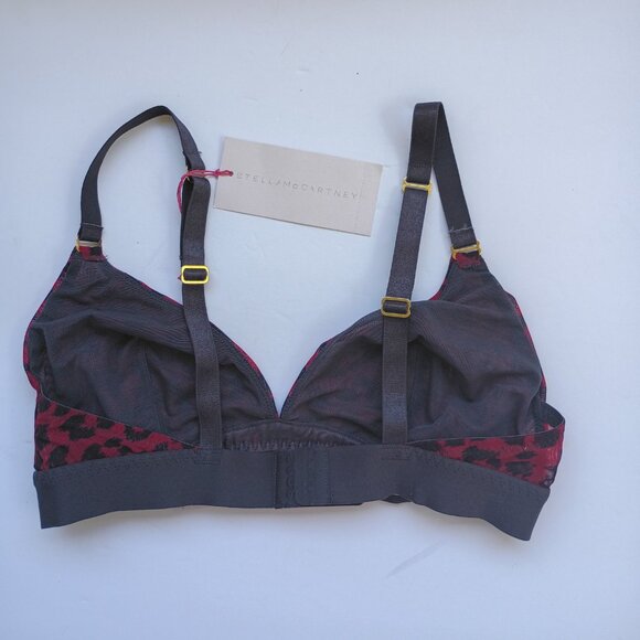 Stella McCartney Marguerite Poppy Red / Charcoal Mesh Bra 36 C NWT - Picture 2 of 6